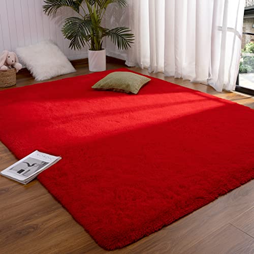 Tapete Rojo DETUM 4x6 pies suave y antideslizante miniatura 1