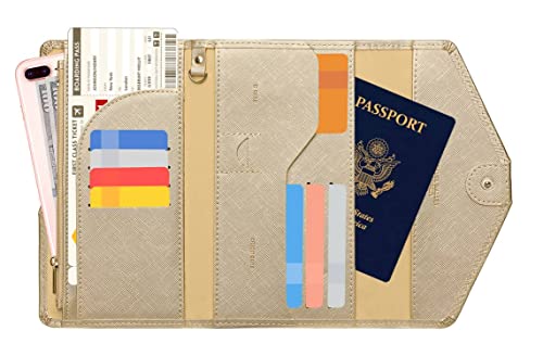 Zoppen Passport Holder With Vaccine Card Slot, Passport Wallet Travel Essentials Document Organizer, Passport And Vaccine Card Holder Combo, Passport Cover Travel Wallet Womens, Ver.4 Champagne #TOP1