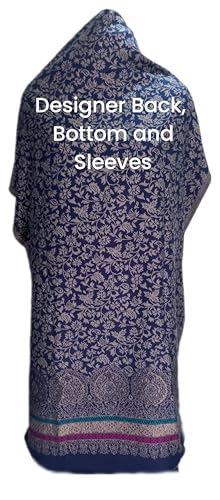 Image of Womens designer woolen suit for women with salwar and kashmiri shawl winter wear kani unstitched fabric set, stylish kurta pant set woollen dress material for women by pure pashmina wooltex