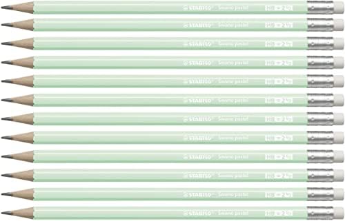Graphite Pencil - STABILO Swano Graphite Pastel - Green - Box of 12 - HB
