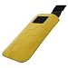 Produktbild XiRRiX Handytasche mit Ausziehhilfe Size S kompatibel mit AEG Voxtel M250 - Doro PhoneEasy 6030 Primo 406 413 - Nokia 2720 Flip 2019 - Swisstone BBM 625 - Handy Tasche gelb Dirt Look
