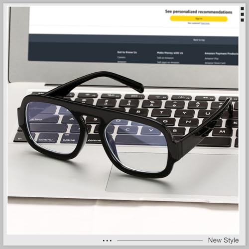 Image of Aviator Blue Light Blocking Glasses for Women Men Square Flat Top Computer TV Eyeglasses Anti Eyestrain