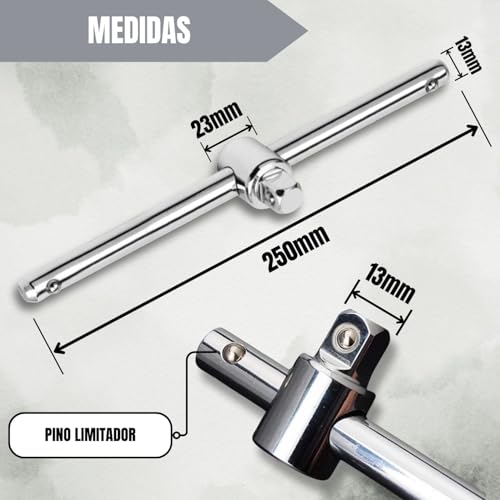 Soquete Junta Universal Cabo Força T 1/2 Pol Encaixe Canhão Pito Cachimbo Aço CRV Resistente Pratead