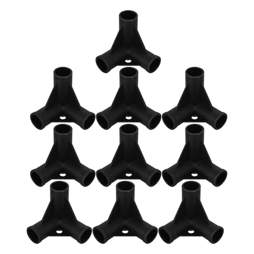 QUMIIRITY Conectores en T de 19,2 Mm para Parque Infantil, Accesorios de Unión en Ángulo 90° en Plástico PP Negro, 10 Unidades para Cercado Seguro y Compatible Corralitos de Ñiño