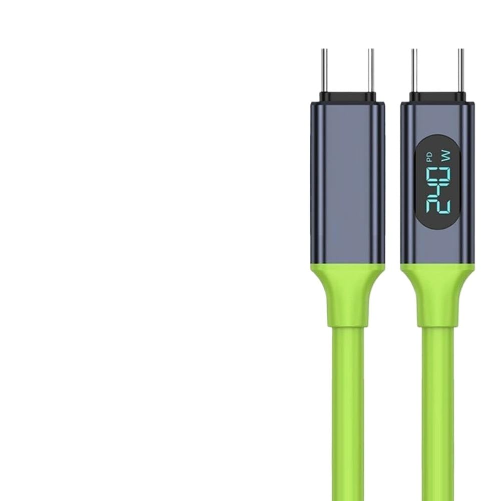 Cavo USB veloce da TPE-c a TPE-c da 240 W, display digitale, cavo dati mobile super veloce in silicone liquido (Dual C 240W)