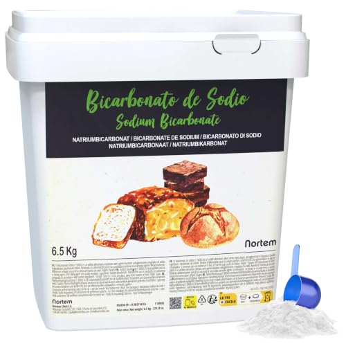 Nortembio Bicarbonato de Sodio 6,5 kg Aditivo Alimentario de Alta Pureza, Calidad Gourmet, 100% Natural, Ideal para Cocina y Repostería + Recetario eBook Gratis!