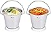 Produktbild Kosma 2er Set Edelstahl Geschirr Servieren Balti Eimer für Curry Gerichte und Gemüse | Mini-Eimer mit Griff | Lebensmittelpräsentationseimer  10 x 10 cm