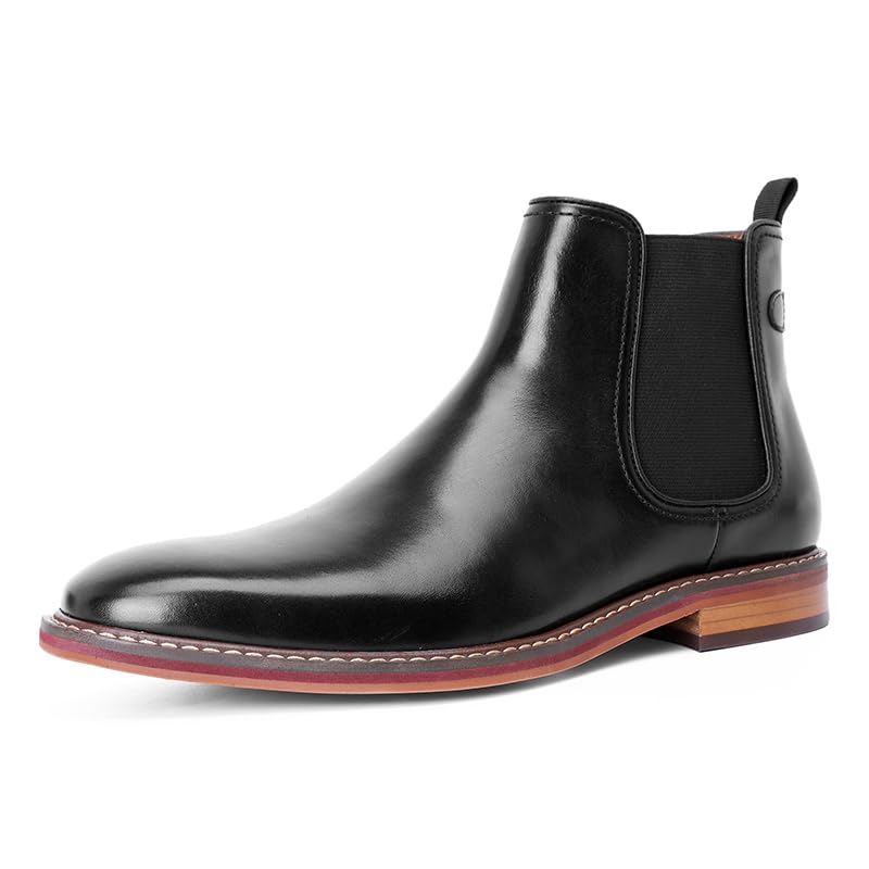 Image of DESAI Men's Chelsea Boots, Handmade Genuine Leather Dress Shoes, Slip On Formal Footwear Booties