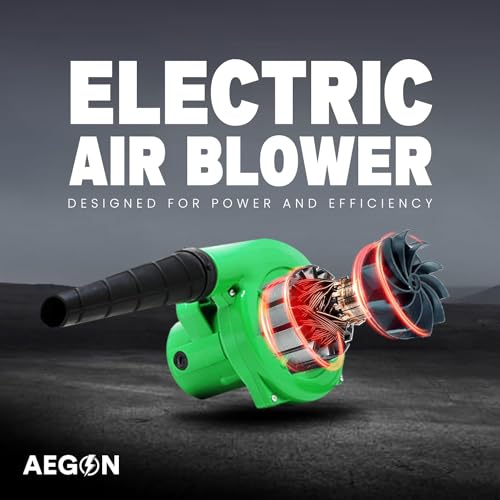 Image of AEGON AB40-VS 550W Air Blower with Nozzle | 14000 RPM | Variable Speed (6 Levels) | 3.8 m /min Airflow | 100% Copper Motor | for Car, Home, Office, PC Cleaning (Green)