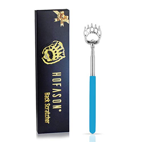 Grattoir à dos télescopique avec poignées en caoutchouc souple, Bear Claw Telescopic Back Massager Tool with Soft Rubber Handles, Extendable Telescope Backscratcher(Bleu) Cover