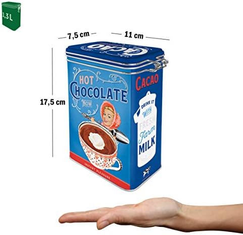 Nostalgic-Art Cacao Addicted-Cocoa Gift Idea, Metal, Colourful, 7,5 x 11 x 17,5
