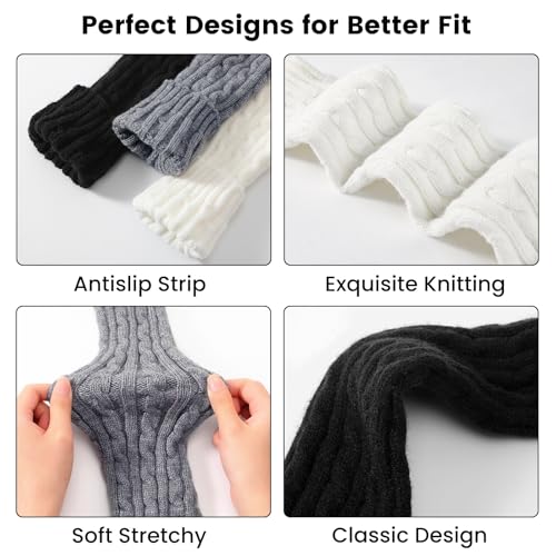 Image of Clothirily Leg Warmers - 2 Pairs Knit Leg Warmers for Women 80s Fashion Long Socks for Sports Party Yoga Winter Accessories