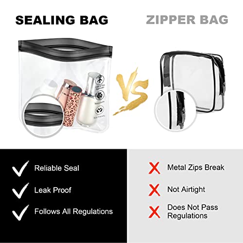 Aucuu 1L Flugzeug Beutel Flüssigkeiten,20x20cm Kulturbeutel Transparen Reise Kosmetiktasche,Transparent Kulturtasche,Auslaufsichere Reisekulturbeutel,Flughafensicherheit Zugelassene Flüssigkeitsbeutel