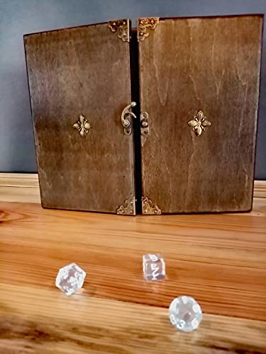 World of Dice - Premium Spielleiterschirm - aus Holz, ideal für D&D, DSA, Cthulhu und viele mehr, mit Magnete für… – Bild 8