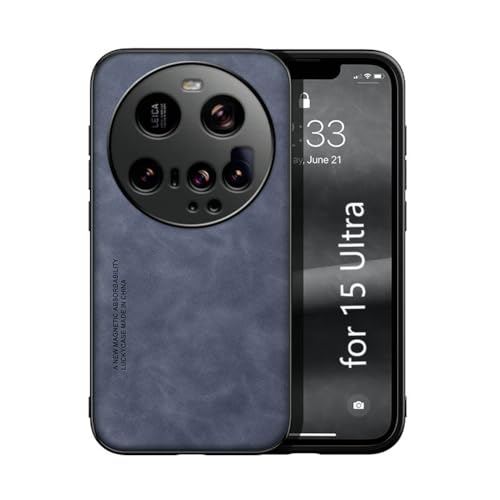 Kepuch Silklike Case Compatible for Xiaomi 15 Ultra - Magnetic Holder Built-in Metal Plate Cover Bumper - Blue