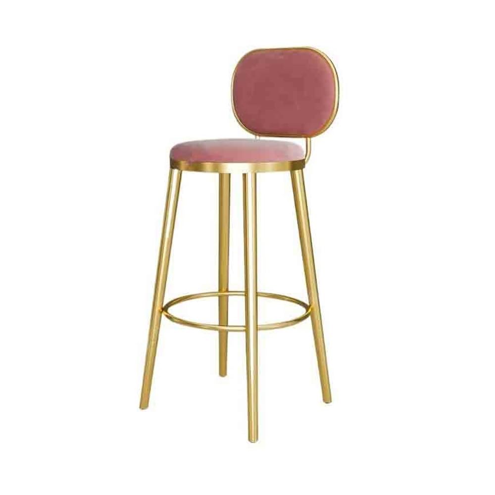 Chaise de bar moderne rose avec dossier confortable pour cuisine ouverte