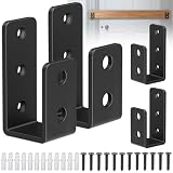 4 Pack Door Barricade Brackets, U-Shaped, 3mm Black, 2x4 Lumber Lock