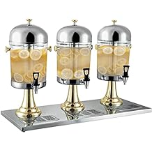 Beverage Dispenser Stainless Steel Beverage Dispenser with Tap, Commercial Cold Drink Machine for Parties Events Catering Restaurant Home Serving Juice Tea Lemonade Iced CoffeeSilver Gold