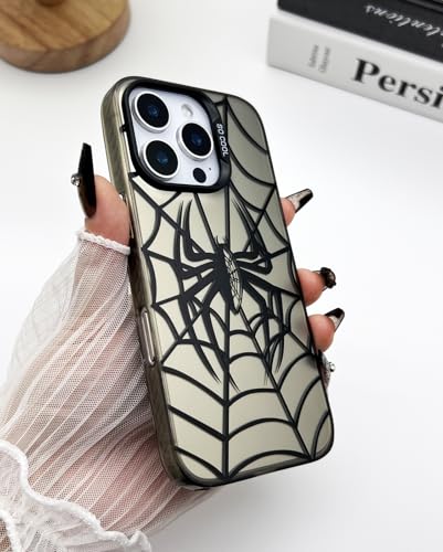 Coque iPhone 14 Pro Max toile d'araignée noire en silicone TPU souple