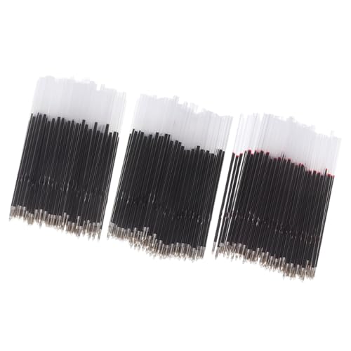 Operitacx 300pcs ボールペン替芯 ブラック レッド ブルー インク ペンリフィル 速乾性 替え芯 事務用品 学校用筆記具対応