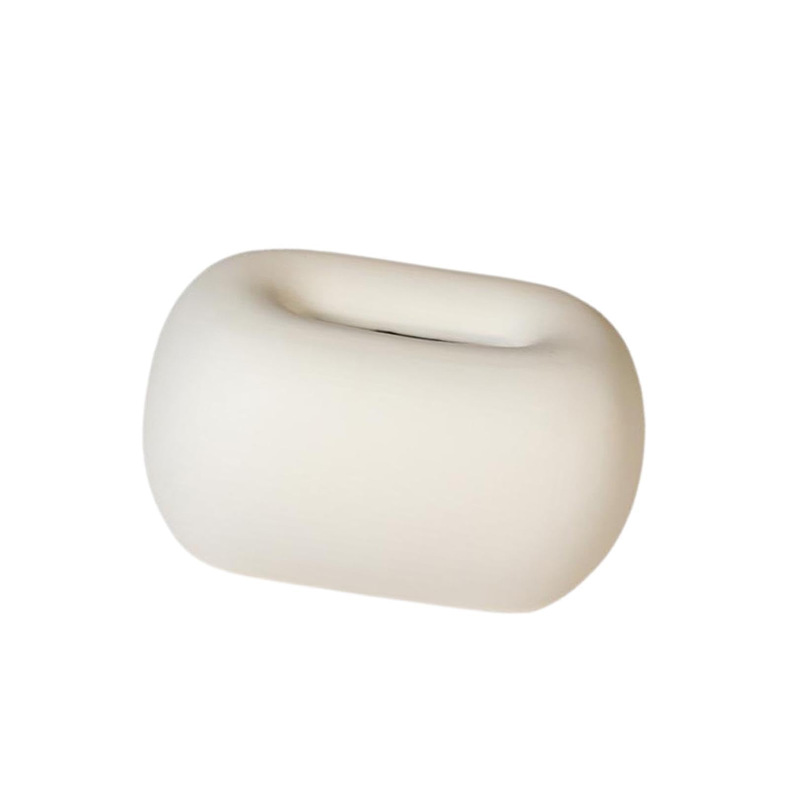 Porta Fazzoletti in Ceramica, Porta Tovaglioli, Coperchio Decorativo, Organizer da Banco, Facile Accesso, Design Nordico, Adatto per Casa, Ufficio, RI, Bianco