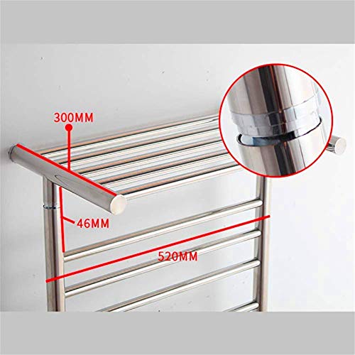 Toallero eléctrico de pared con 12 barras tendedero calefactado para baño de acero inoxidable 5