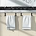Mosuch Stainless Steel Over Door Towel Rack Bar Holders for Universal Fit on Over Cabinet Cupboard Doors 2 Pack (Black)