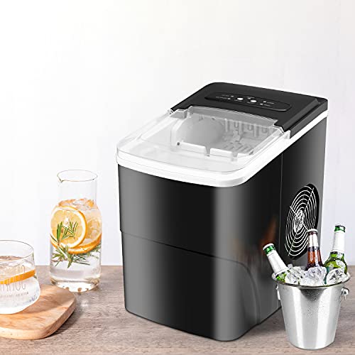 Eiswürfelmaschine, 12 kg in 24 Stunden, 9 Eiswürfel in 6 – 8 Minuten, automatisch, kompakt, tragbar, für Zuhause/Küche/Bar – Bild 7