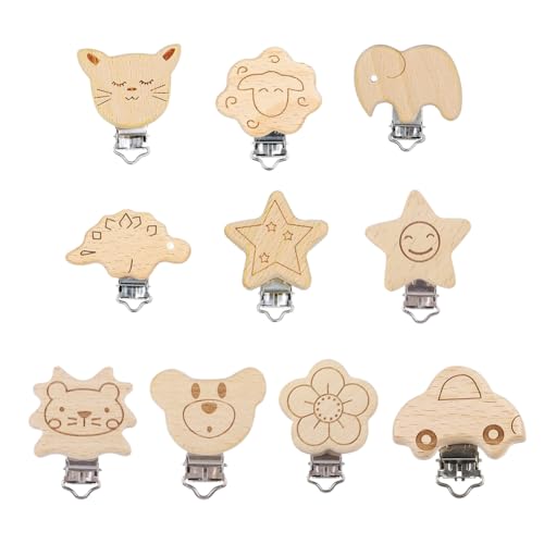 Pinzas Chupete, Clips Madera Para Chupete, Clip Madera Para Chupete,10 Piezas Pinzas De Chupete De Madera, Pinza Para Chupete Madera, Pinzas Clip Madera Para Chupete