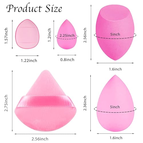 Image of 10Pcs Makeup Sponges Set With Storage Case, Including 4 Blenders, 3 Mini Beauty Blenders, 3 Mini Finger Cushions For Liquid, Cream & Powder, Multicolor Makeup Sponge Set for All types Of Skin