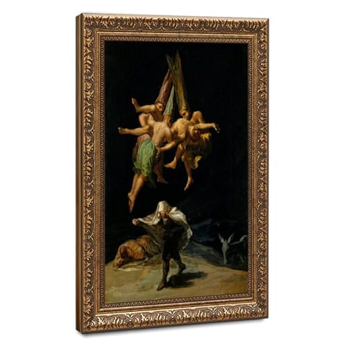 Affiches sur toile de Goya Le Vol des Sorcières cadre suspendu pour décoration murale 40x61