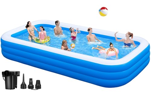 Large Inflatable Pool for Adults - 130'' x 72'' x 22'', Full Size...