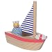 MiO Sailboat + 1 Bean Bag Sailor Peg Doll Imaginative Montessori Style STEM Learning Wooden Building Playset Accessory for Boys and Girls 3 Years + Up by Manhattan Toy
