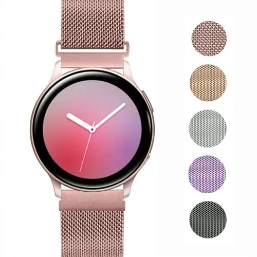 JOHIPI Compatible with Samsung Galaxy Watch 4 40mm 44mm/Watch 4 Classic 46mm 42mm/Watch 5 40mm 44mm Pro 45mm/Active 2/Watch 42mm/Watch 3 41mm/Active 40mm Bands, 20mm Stainless Steel Mesh Loop Strap