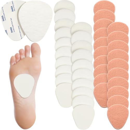 Image of Syhood 40 Pcs Metatarsal Pads for Men Women, 1 /4 Inch Thick Felt Ball of Foot Cushions, Forefoot Pain Relief Inserts, Metatarsal Foot Pads for Support and Pain Relief(Multicolor,Flat)