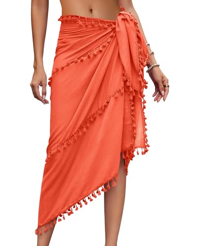 Image of Eicolorte Sarong Cover Up Womens Beach Cover Up Bikini Bathing Suit Swimsuit Swimwear Coverup Sarong Pareo Wraps for Women