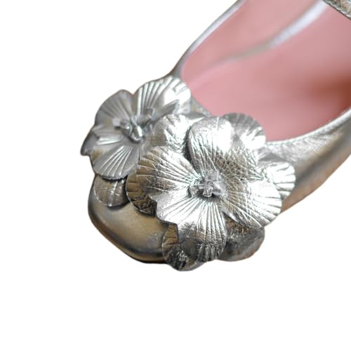 TinaCus Women's Genuine Leather Floral Buckle Square Toe Chunky Heel Handmade Mary Janes Shoes2