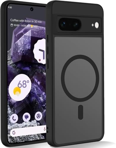 Yxnvixn Magnetic Case for Google Pixel 8 5G Case 6.17-Inch Fit for MagSafe Military Grade Shockproof Cover Slim Thin Sturdy Anti-Slip Texture Protective for Google Pixel 8 Phone Case Matte Black