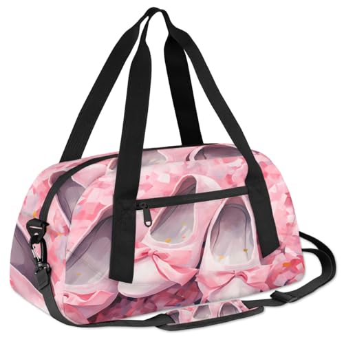 Ballet Slippers Kids Duffle Bag Boys Girls Small Sport Dance Gym Bag for Overnight Travel Weekender Carry On3