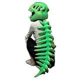 ypsdfs Spinosaurus Plüsch Dino Einteiler, Dino Skelett zum Anziehen, Dinosaurier Skelett Verkleidung für Erwachsene, Party & Halloween,Audlts-Green