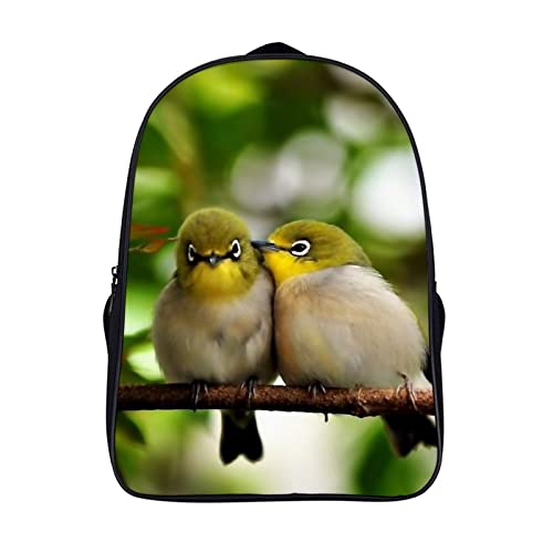 Sac à dos scolaire adolescent ergonomique et résistant à motif oiseau 3D