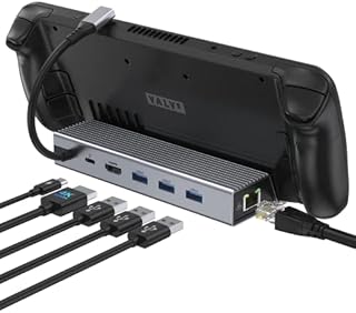 Docking Station for Steam Deck,6-in-1 Steam Deck Dock, USB C Hub Steam Deck accessories with HDMI 2.0 4K@60Hz,1000M Ethernet, USB 3.0 Port & 100W Charging Port Compatible with Valve Steam Deck, Switch