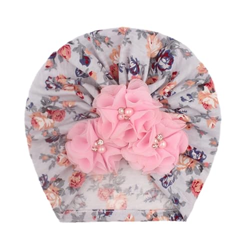 6 Pack Kid Girls Chiffon Flower Turban Hat Caps Comfy Breathable Knit Toddler Floral Beanies Hat Cute Headwraps4