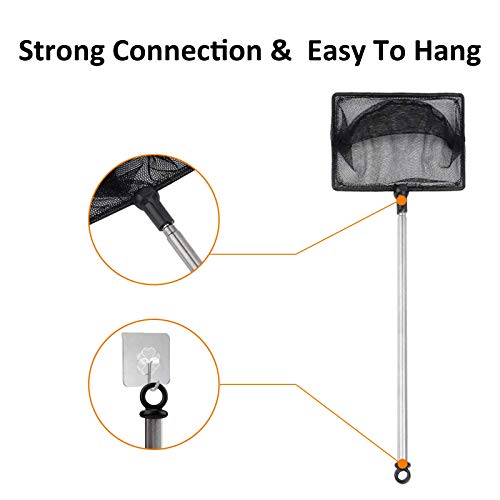 Grepol-V Fish Net for Fish Tank, 5 Inch Fine Mesh Aqurium Net with 9-24 Inch Stainless Steel Long Handle, Extendable… - Image 6