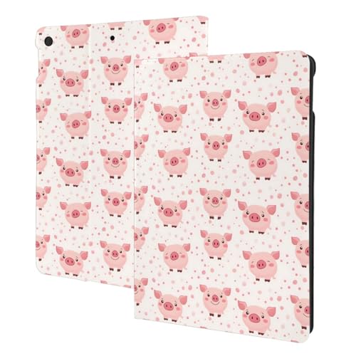 Étui iPad 10.2 Cochon Rose - Housse Folio Dessin Animé pour iPad 9e/8e/7e Génération