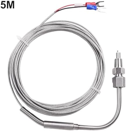 Motor Egzoz Gazı için K Tipi Termokupl EGT Sensörü, 1/8 "NPT Dişli Paslanmaz Çelik Prob, Fiberglas İzoleli Kablo, -100 ila 1250C (5M) - Görsel 5