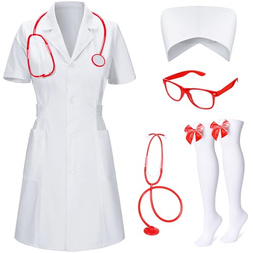 Costume Tokyo Revengers infirmière 5 pièces avec blouse et chapeau pour femme