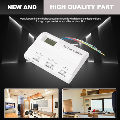 Image of 83303362 Digital Thermostat Rv Thermostat Heat /Cool T-Stat Wall Compatible with Coleman Mach 8330-336 337 338 339 368 386 Air Conditioner Thermostat White Temperature Range -1C-37C