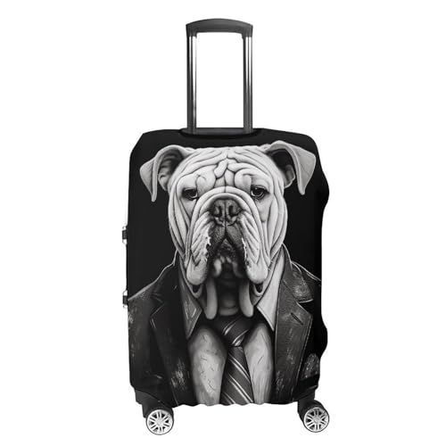 Travel Luggage Cover Elastic Suitcase Protector Anti-Scratch Washable Dog in Suit Luggage Sleeve Tsa Approved Carry on Covers Baggage Cover Fits 18-32 Inch Luggages4