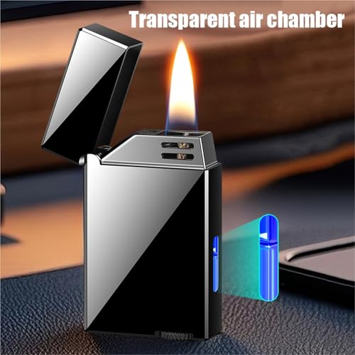 Encendedor de metal con ventana transparente para evitar quedarse sin llama 4